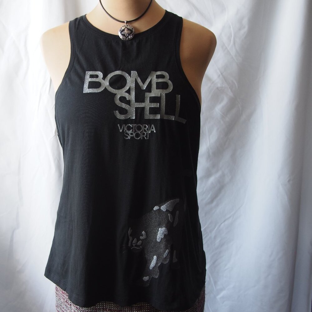 Victoria Sport Black Racer Back Tank Top Size L